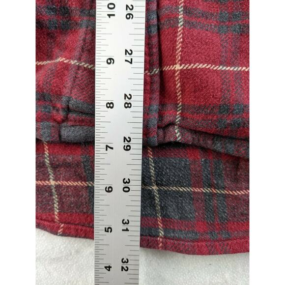 Mens CE Schmidt Workwear Long Sleeve Button Up Shirt Size M Red Plaid - Picture 4 of 6